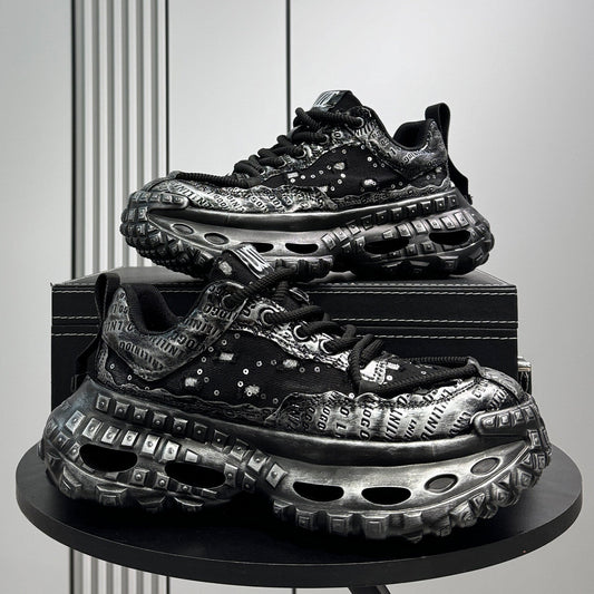 Denim Embroidery Air Sole Chunky Sole Sneakers WN24693