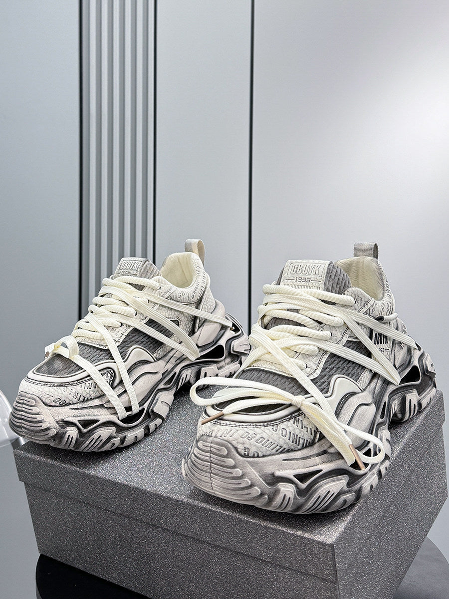 Graffiti Print Panel Chunky Sole Sneakers