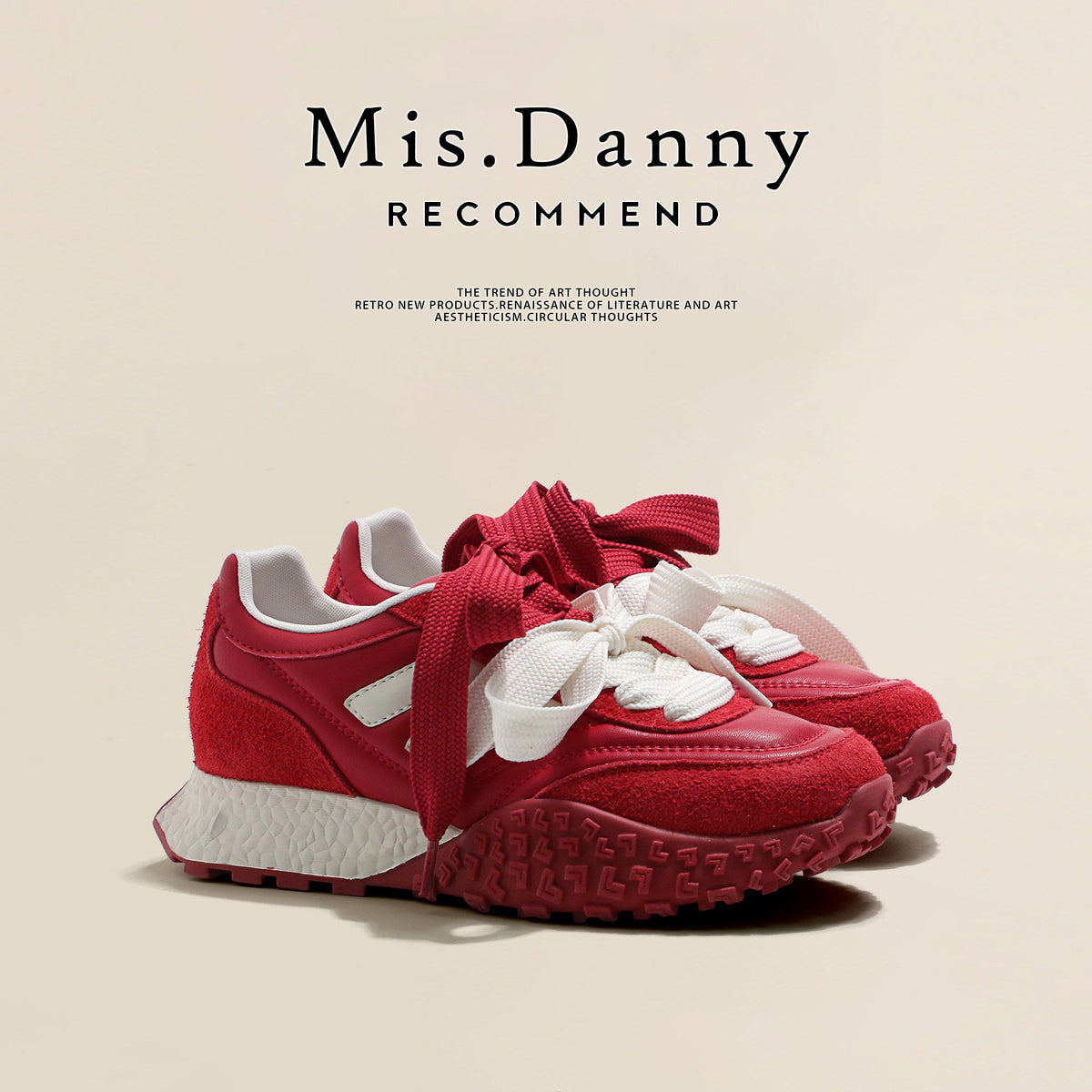 Double Color Lace-Up Platform Sneakers