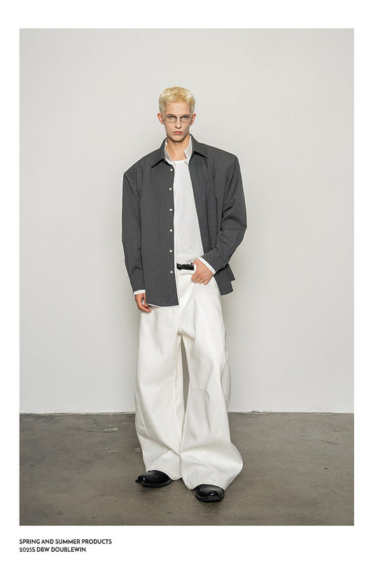 High-Waisted Casual Pants