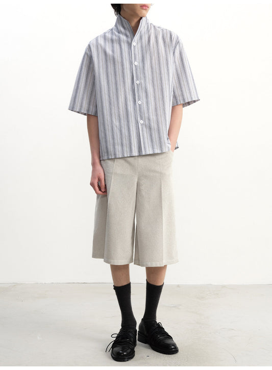 Woven Towel Fabric A-Line Shorts