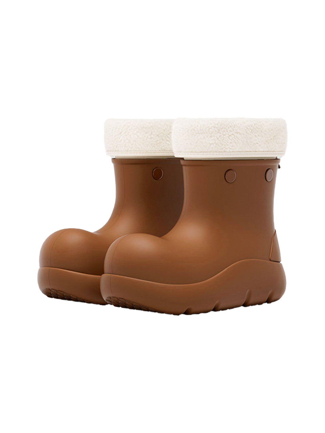 Brown Fur-Lined Winter Platform Boots