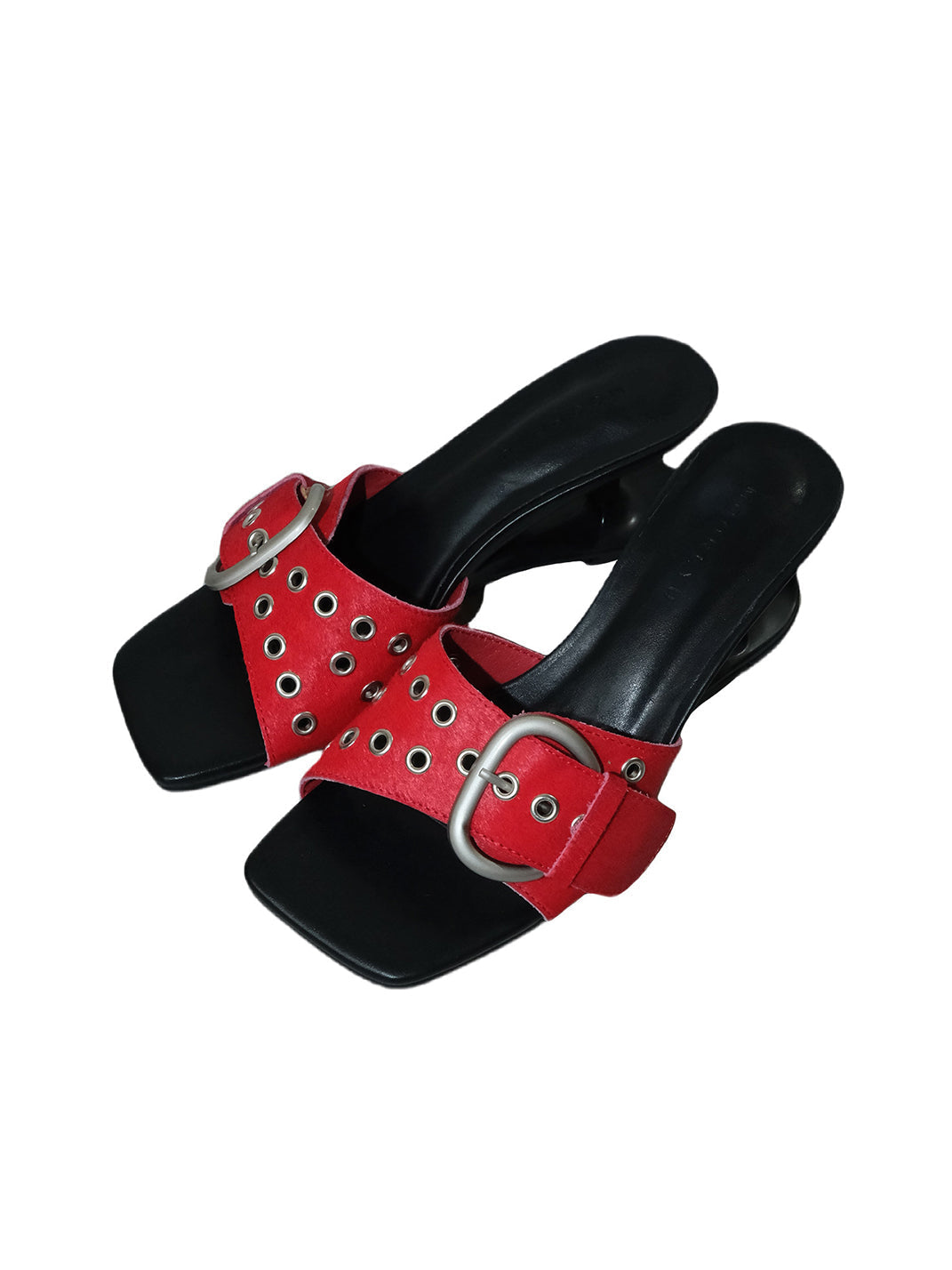 Red Strappy Heeled Sandals