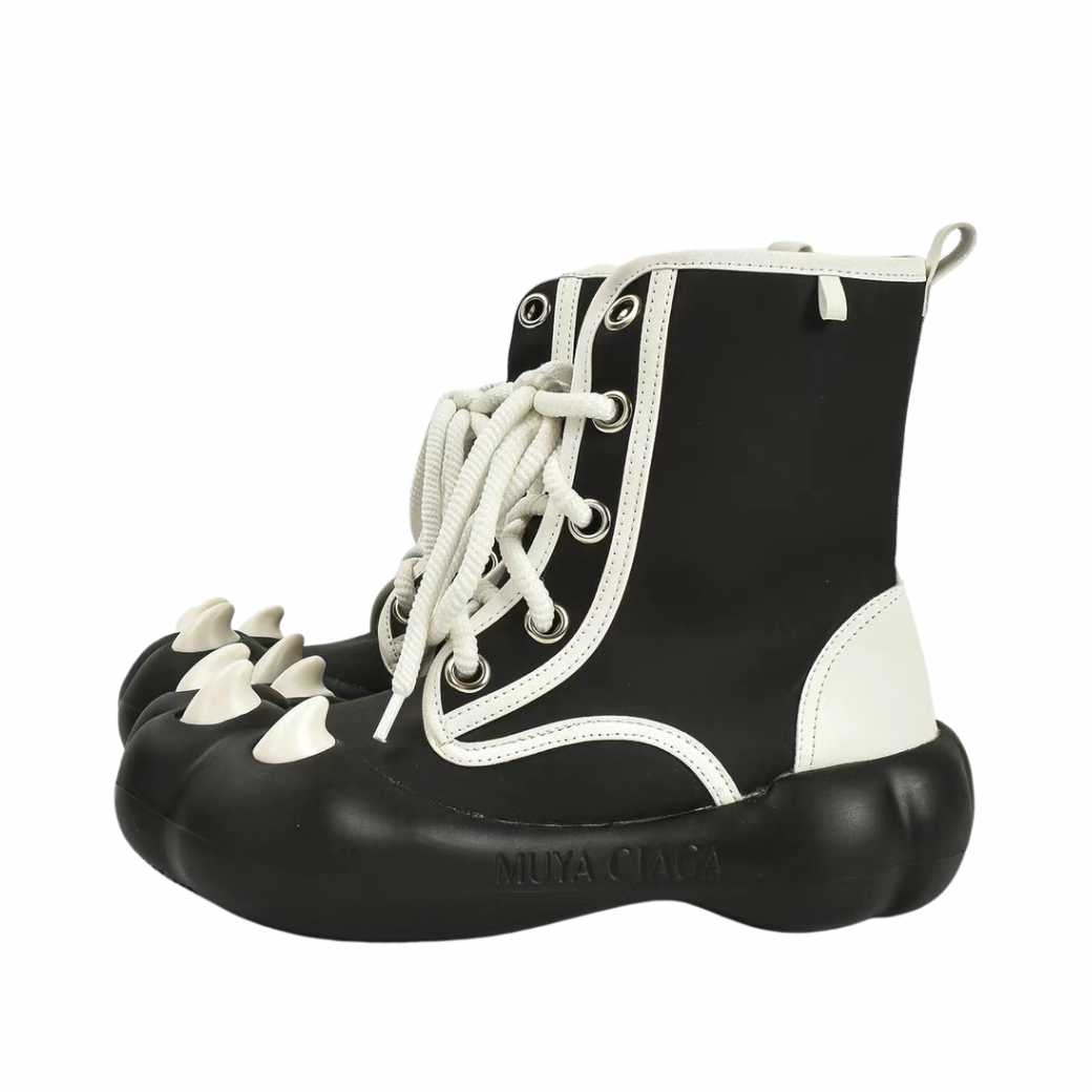 Line art design animal claw high-top sneakers