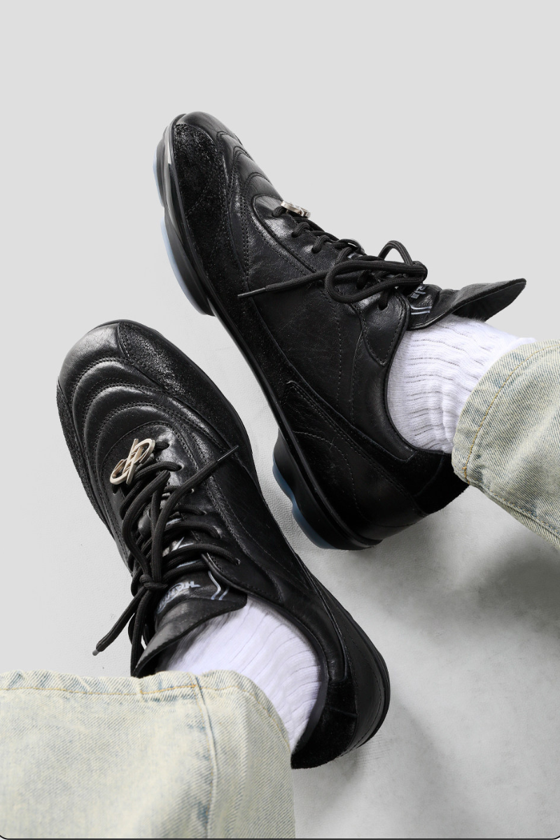 Horsehide Racing Trainer Sneakers