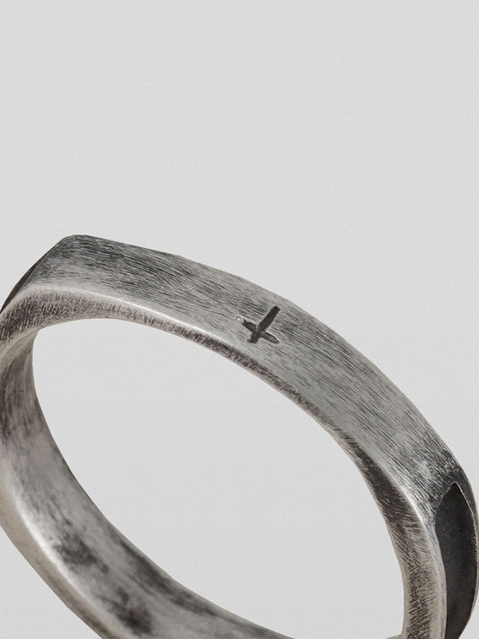 UNDERWATER Silver Cross Engraved Ring