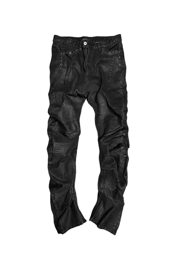 Waxed Seam Eyelet Rivet Banana Jeans