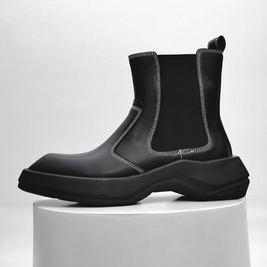 Stitch design square toe chelsea boots HL2937