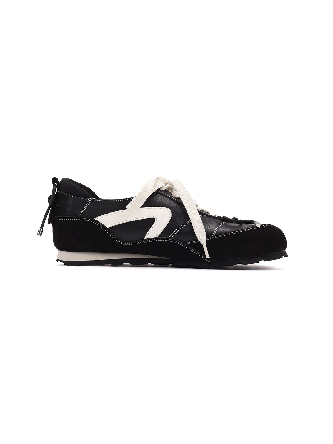 Square-Toe Leather Sport Ballet Flats