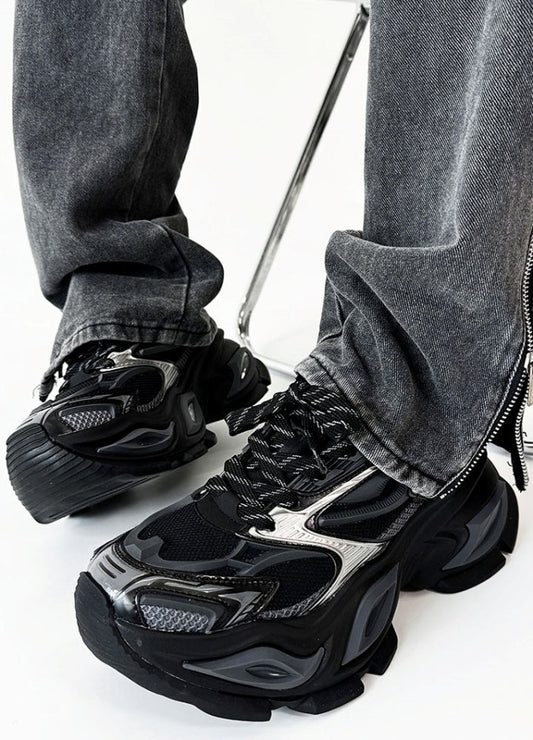 Gimmick design sharp silhouette tech style sneakers HL3133