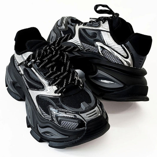 Gimmick design sharp silhouette tech style sneakers HL3133