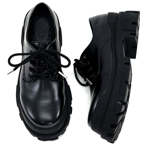 High-mode style black ankh shiny boots HL3134