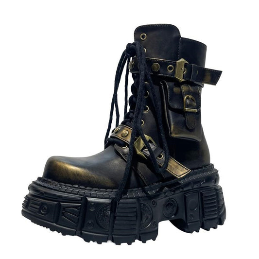 Gold Classic Design Vintage Random Boots HL3116