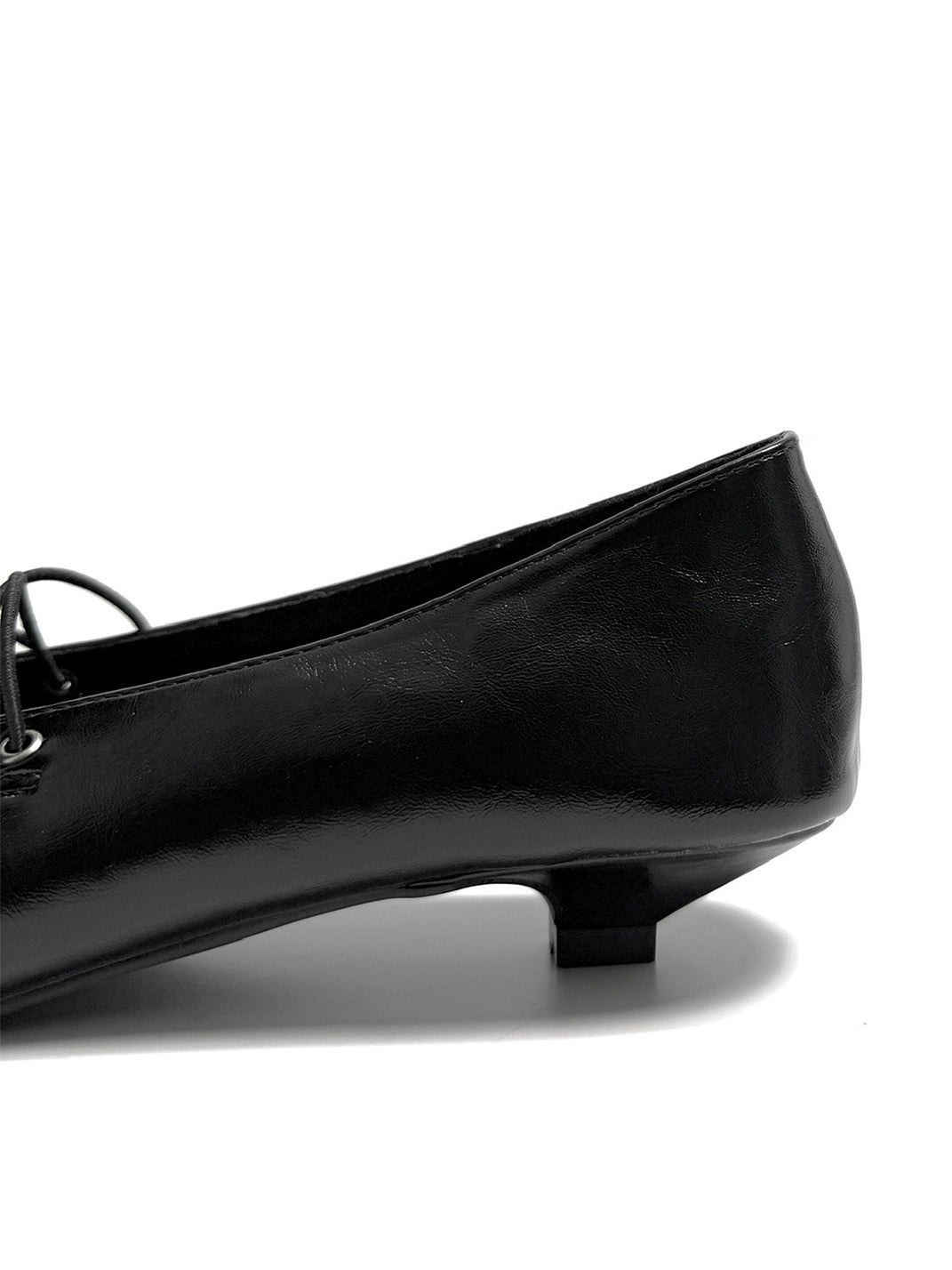 Black Corset-Lace Pointed Ballet Flats