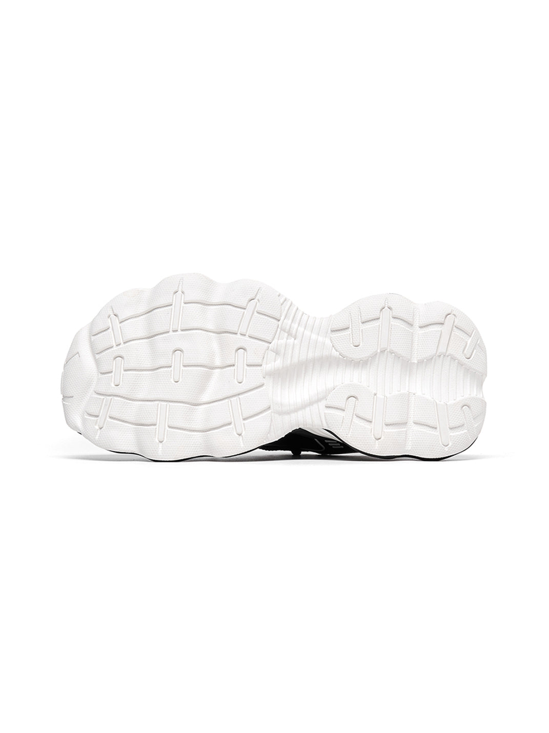 Black Wave-Sole Chunky Dad Sneakers