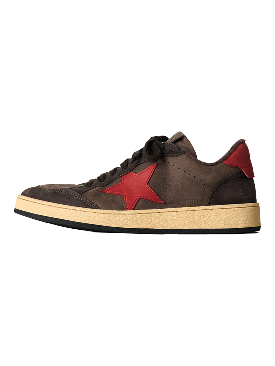 Brown Star Panel Retro Low-Top Sneakers