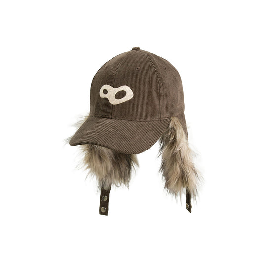 RELABEL Faux-Fur Earflaps Corduroy Cap