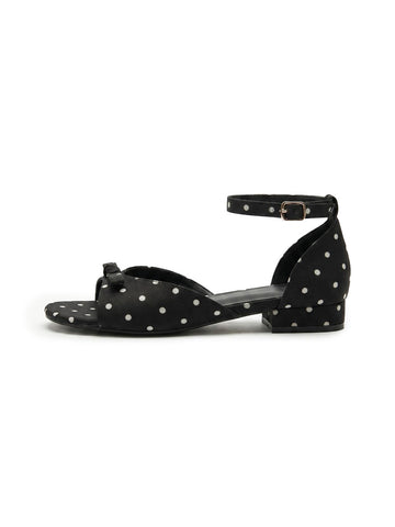 Polka-Dot Ankle-Strap Open-Toe Sandals