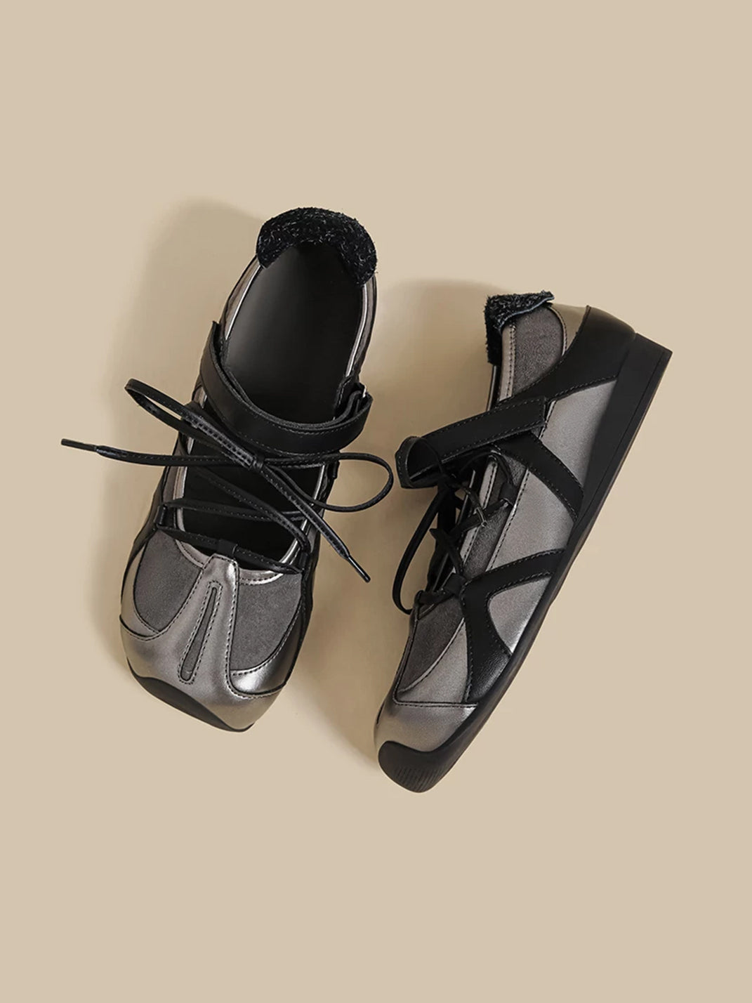 Multi-Strap Cutout Mesh Trainer Sneakers