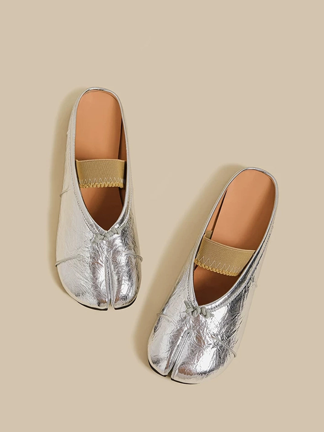 Minimal Split-Toe Open-Back Flats