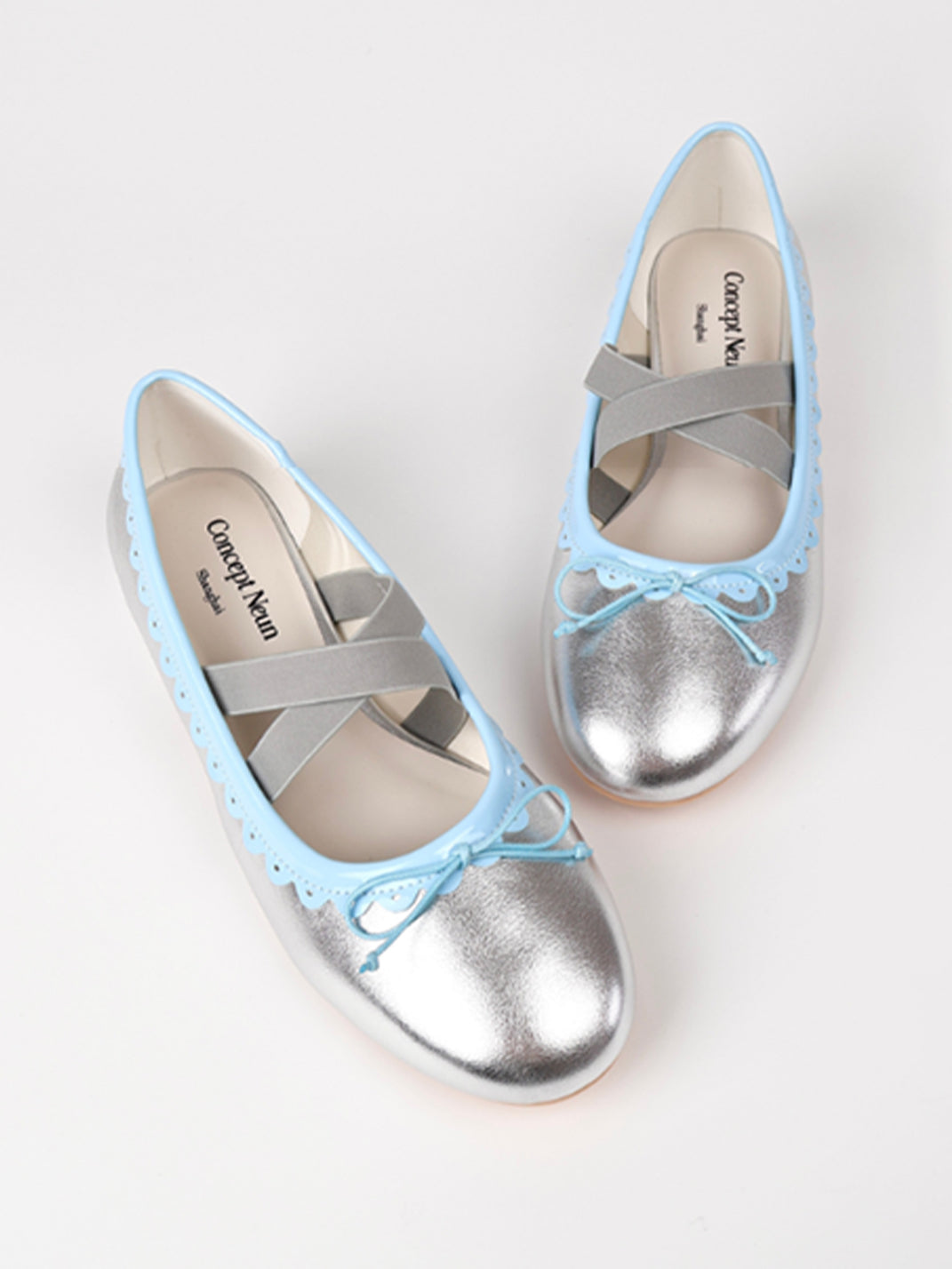 Contrast-Trim Ballet Mary Jane Flats