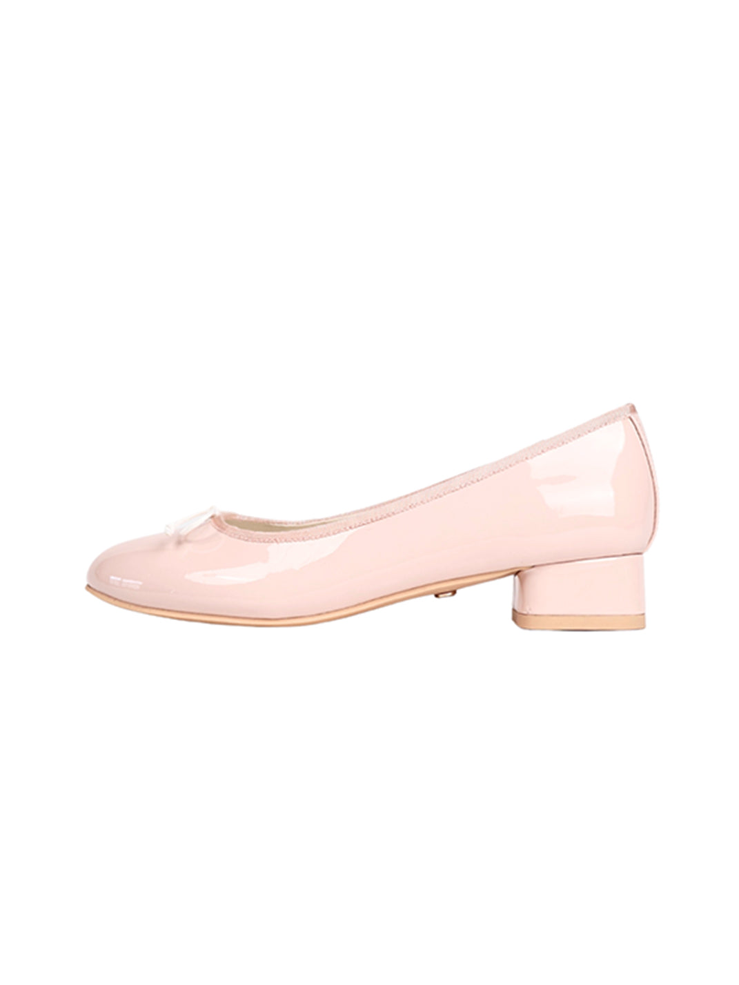 Glossy Low-Heel Ballet Pumps