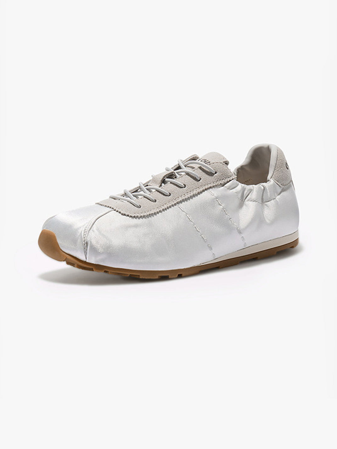 Satin Low-Profile Lace-Up Sneakers