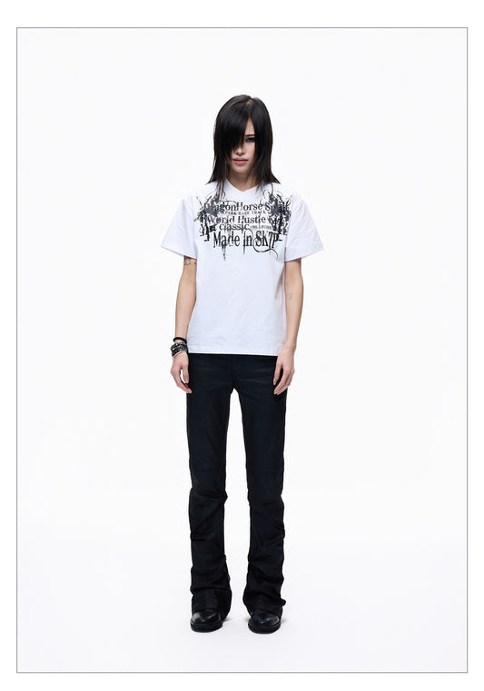 White Crewneck Wide-leg Short-sleeve T-shirt