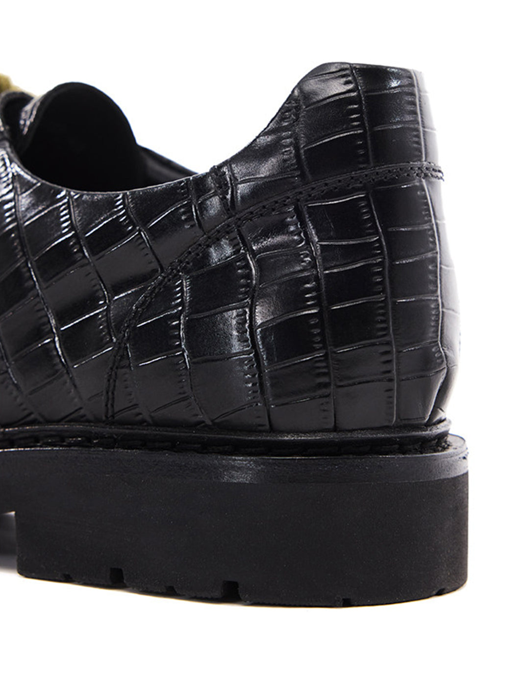 Croc-Embossed Leather Derby Shoes
