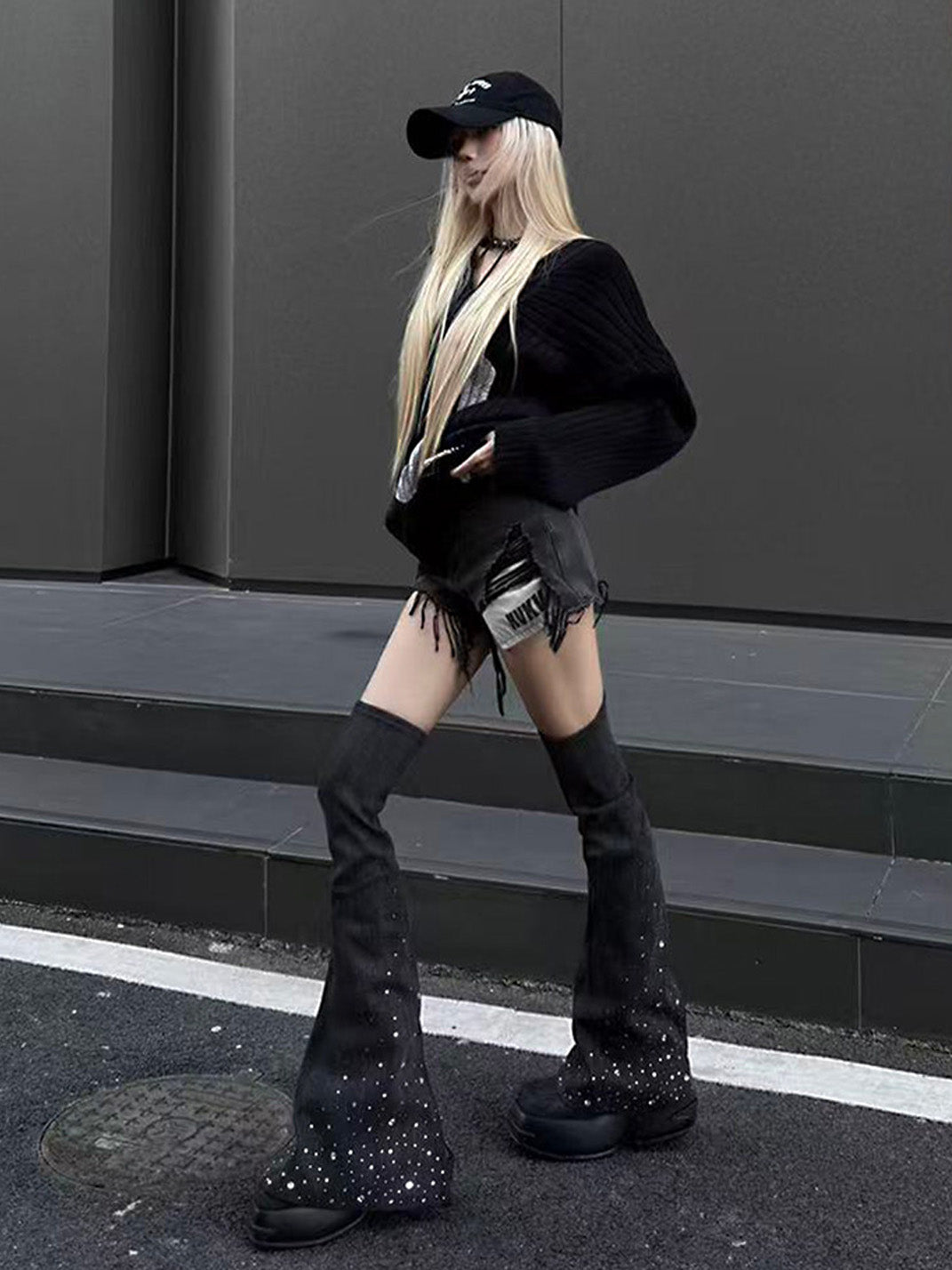 Crystal Platform Over-the-Knee Boots