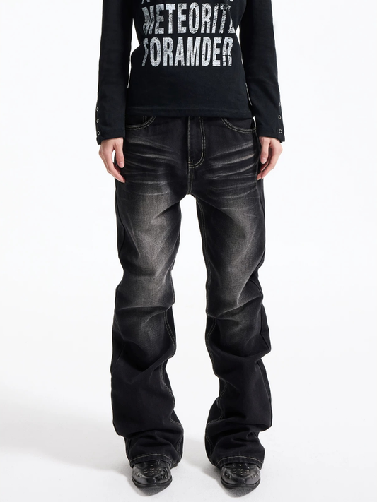 Vintage Y2K Slim Fit Washed Black Skinny Pants