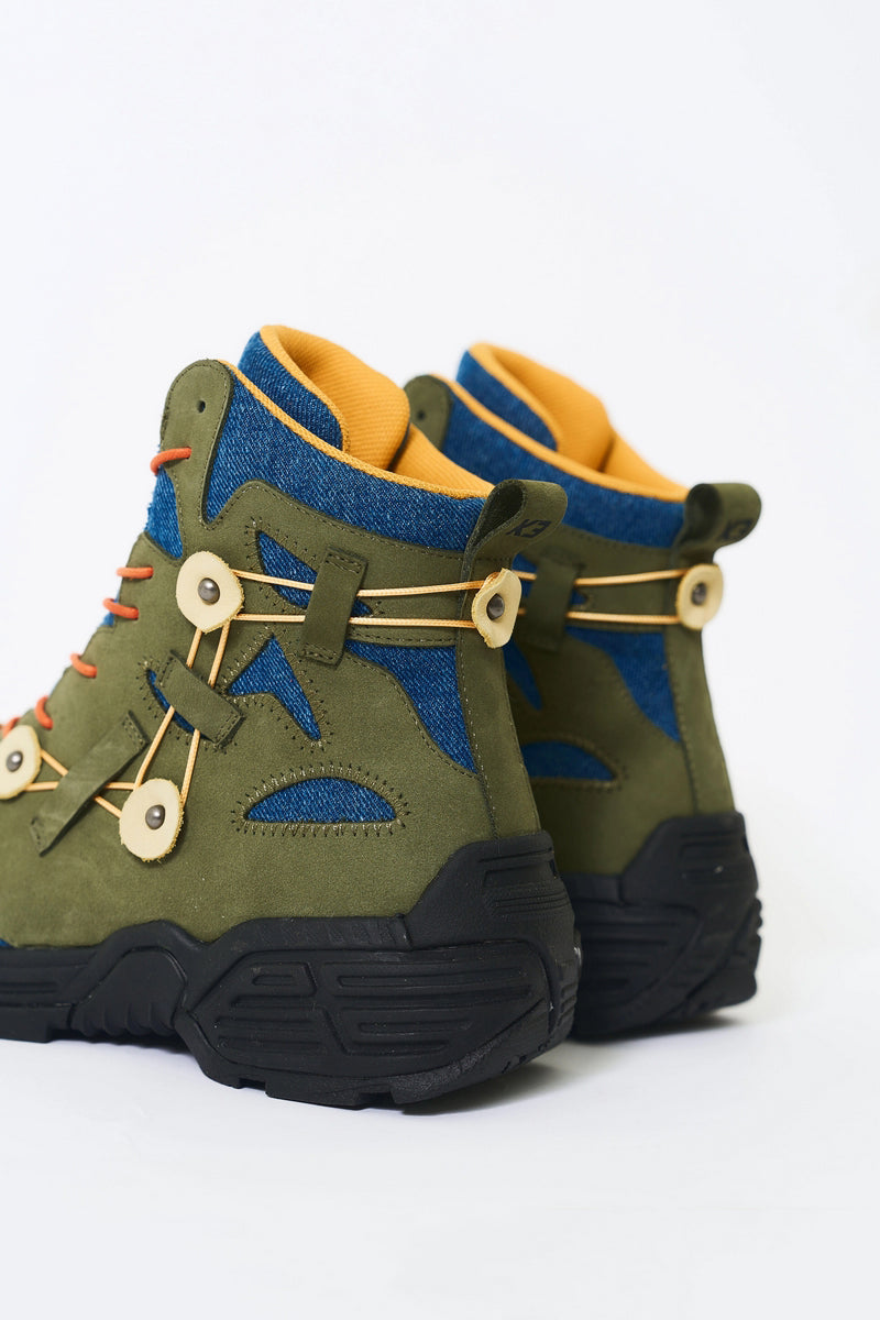Green Denim Outdoor Hiking Boots