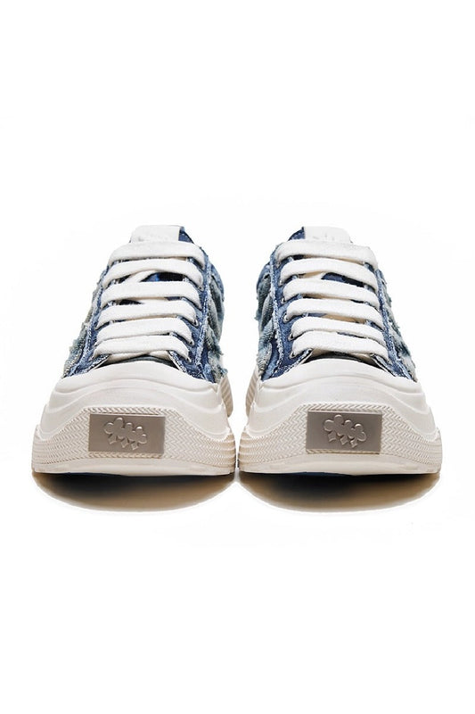 Denim Platform Sneakers Blue