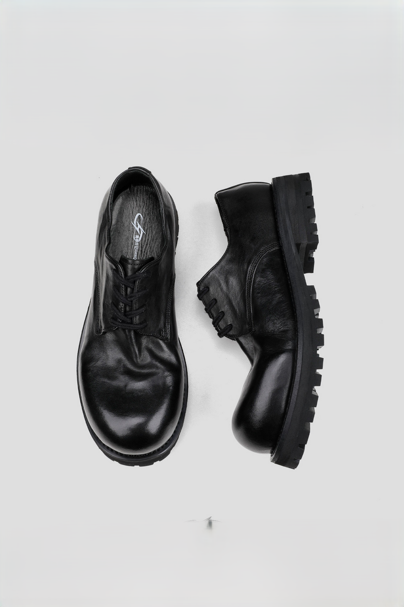 Platform Horsehide Derby Shoes