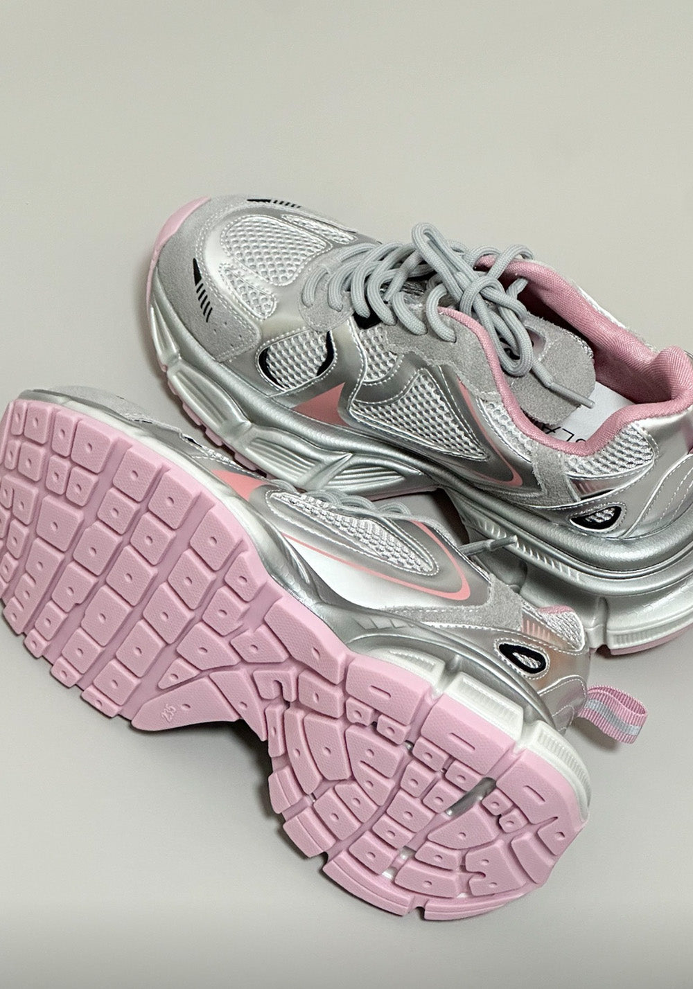 Metallic Mesh Sculpted-Sole Runner Sneakers