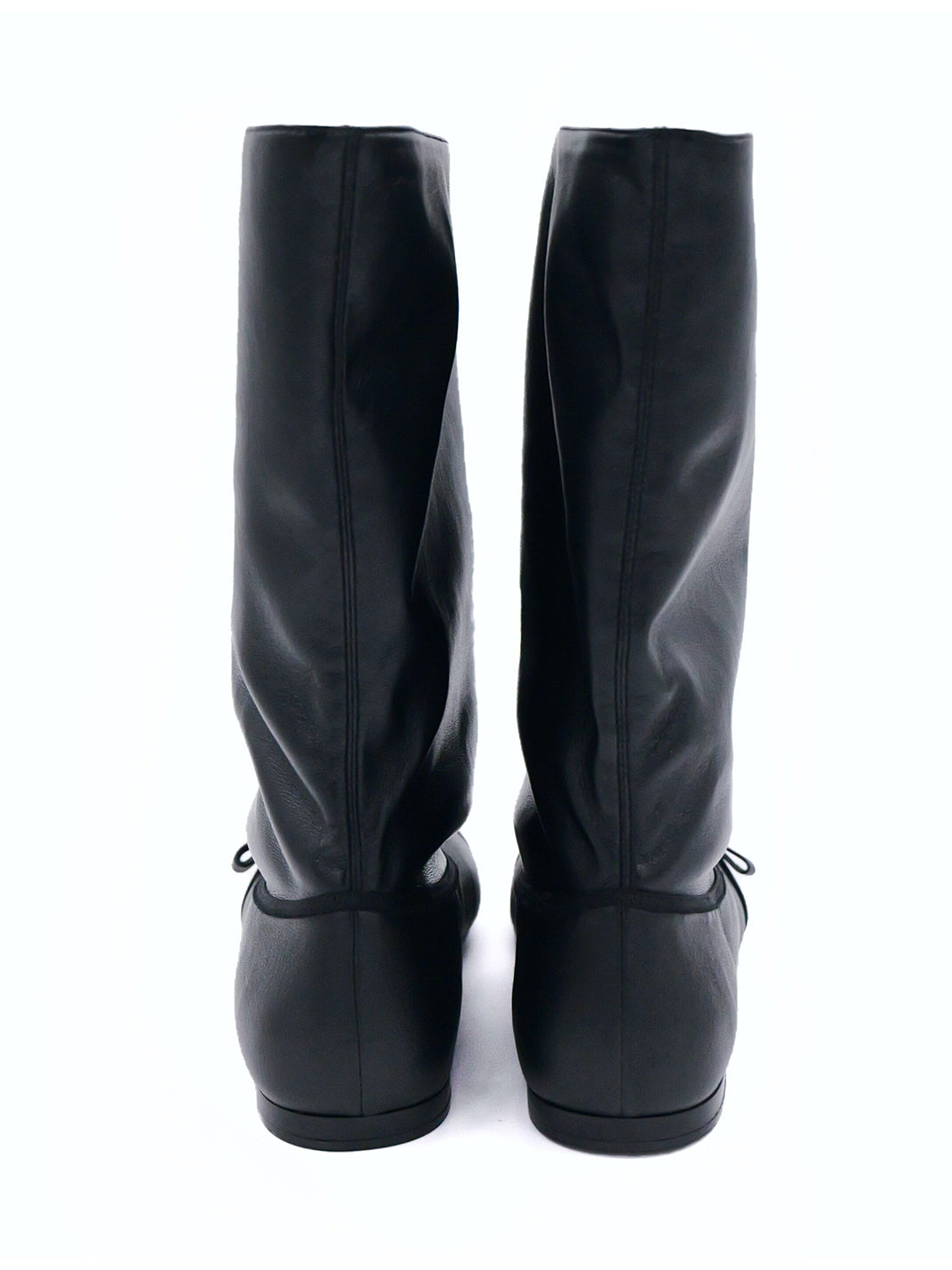 Pleated Foldover Mid-Calf Boots