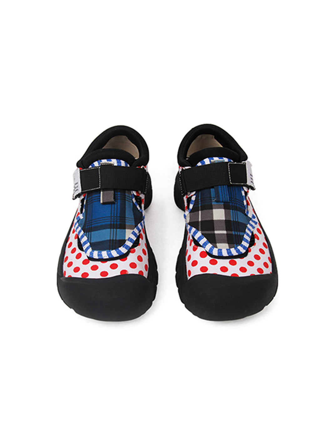 Mixed-Print Strap Trail Mary Janes