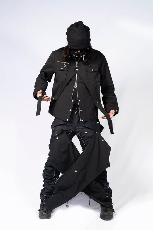 INSIDE OUT Arc Paneled Rivet Jacket