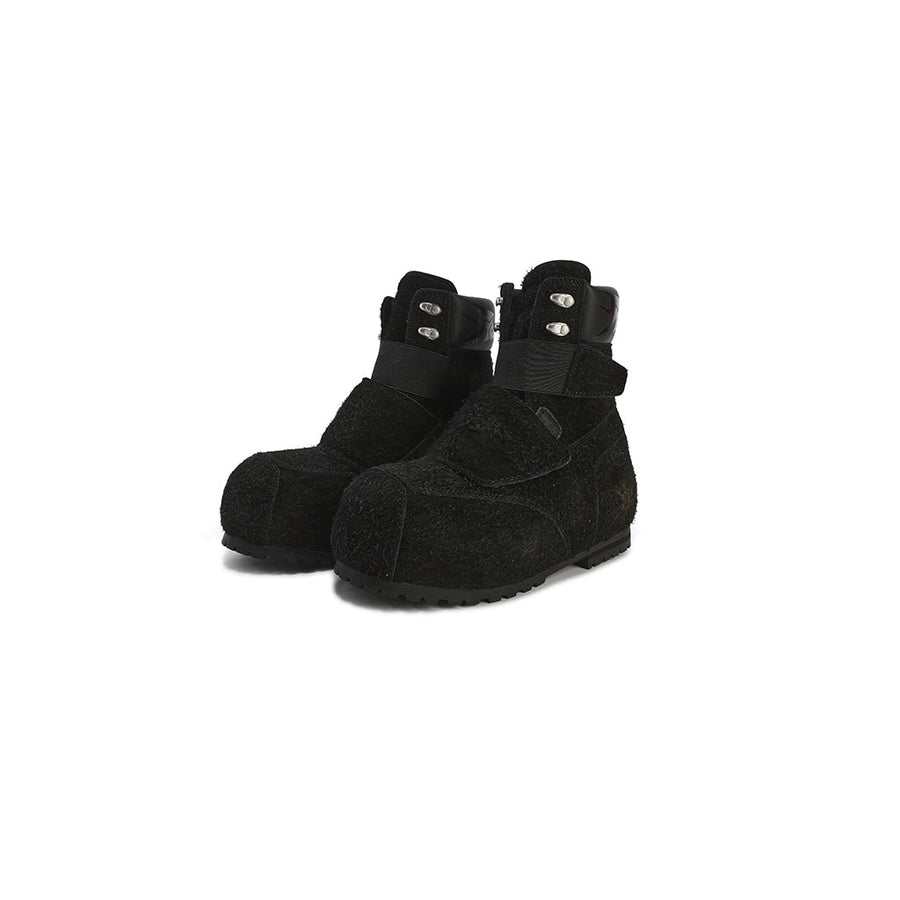 Suede-Strap Platform Winter Boots