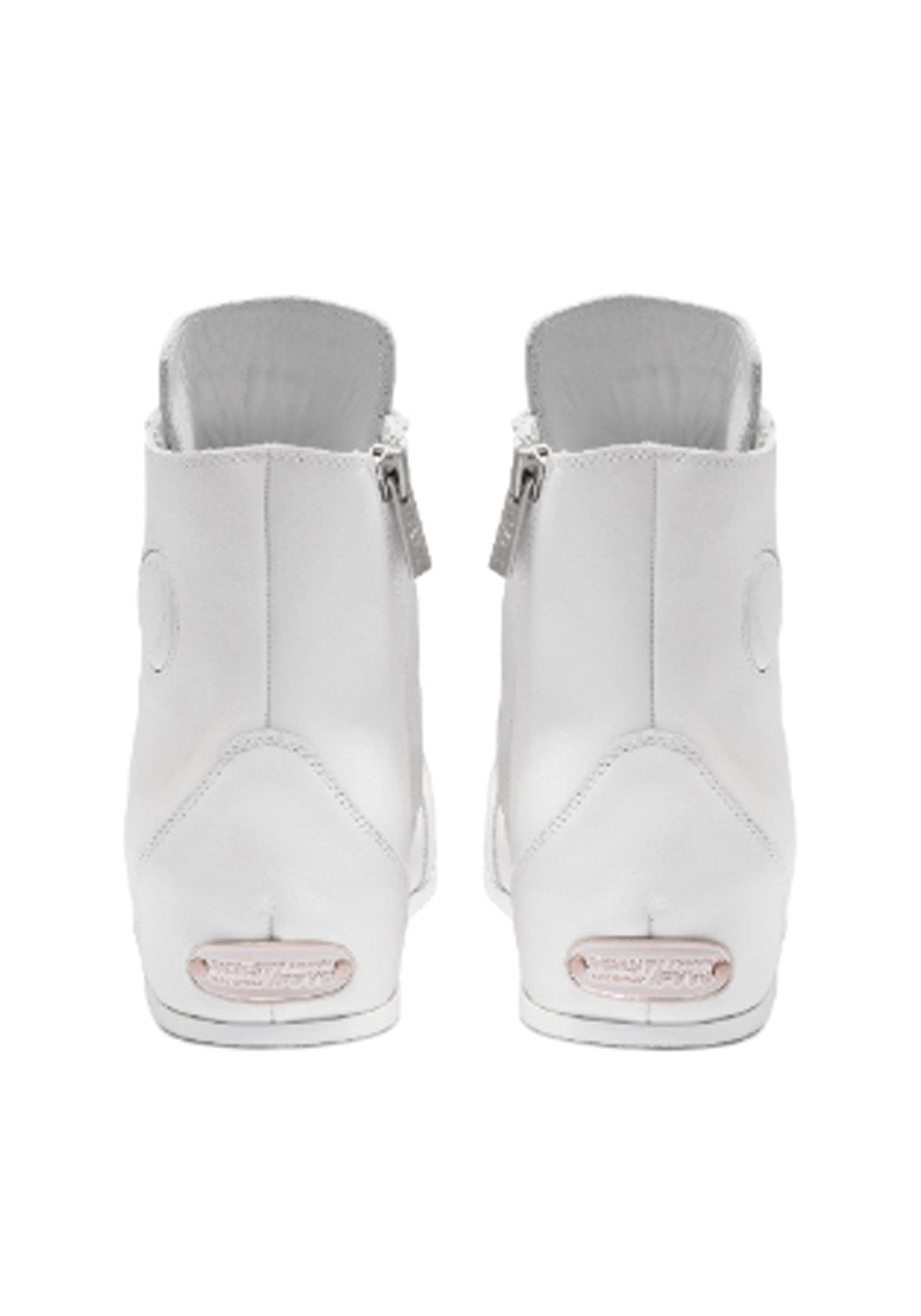 Open-Heel Leather High-Top Boots