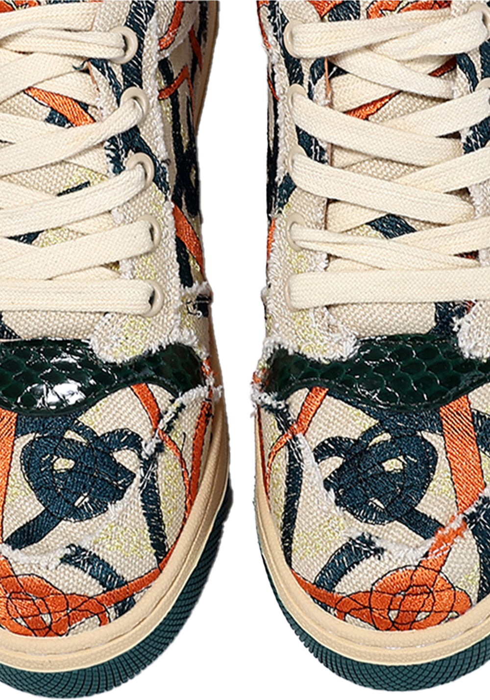 Green Graffiti Canvas Low-Top Sneakers