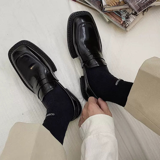 Enamel black loafers HL1928