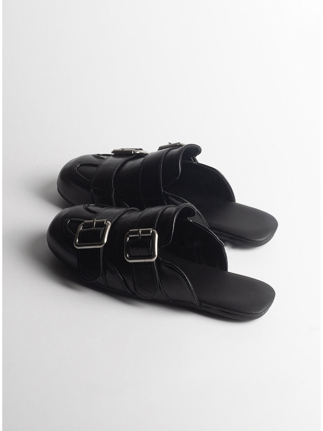 Convertible Triple-Strap Leather Loafers