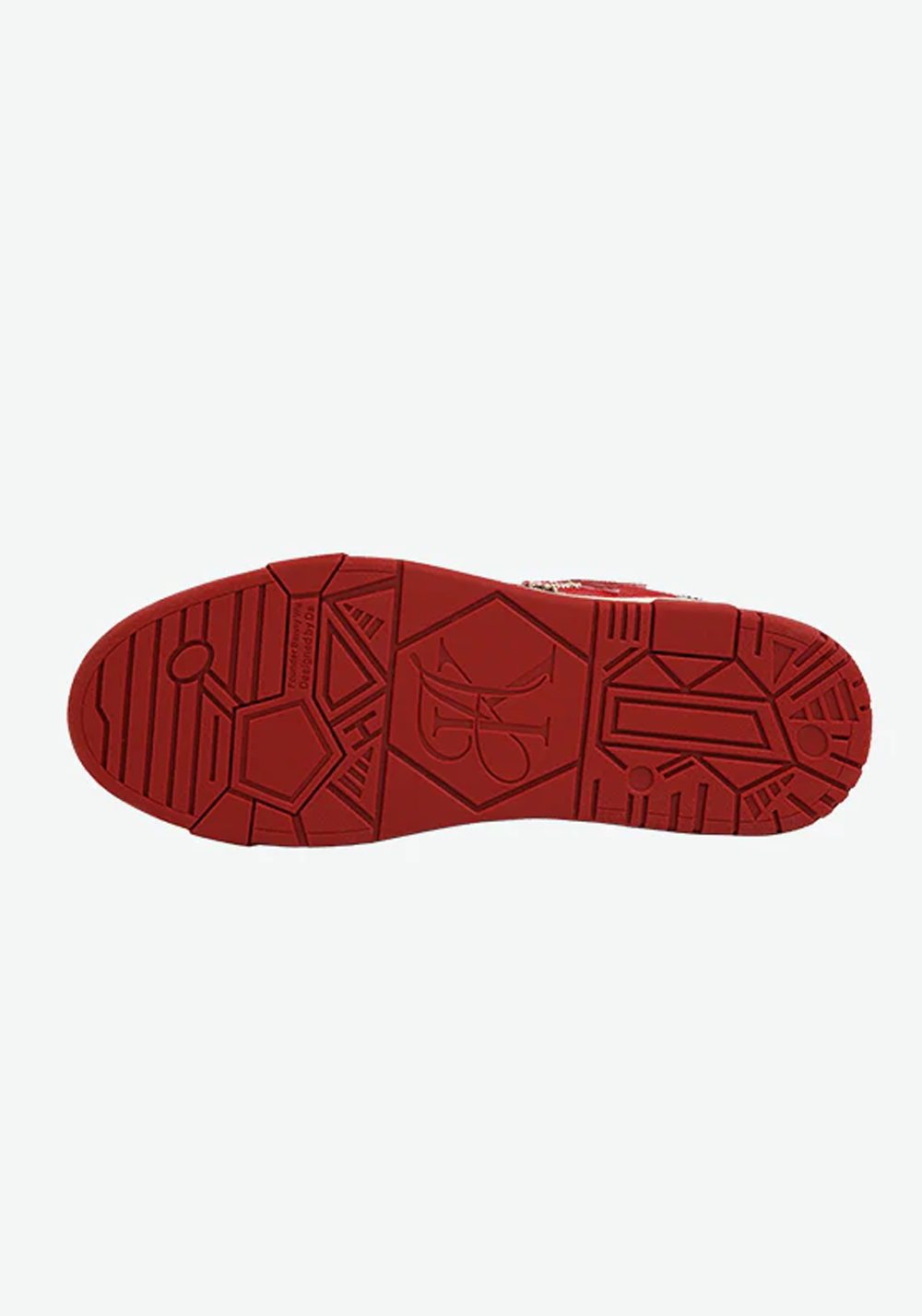 Snake-Embossed Red Star Court Sneakers