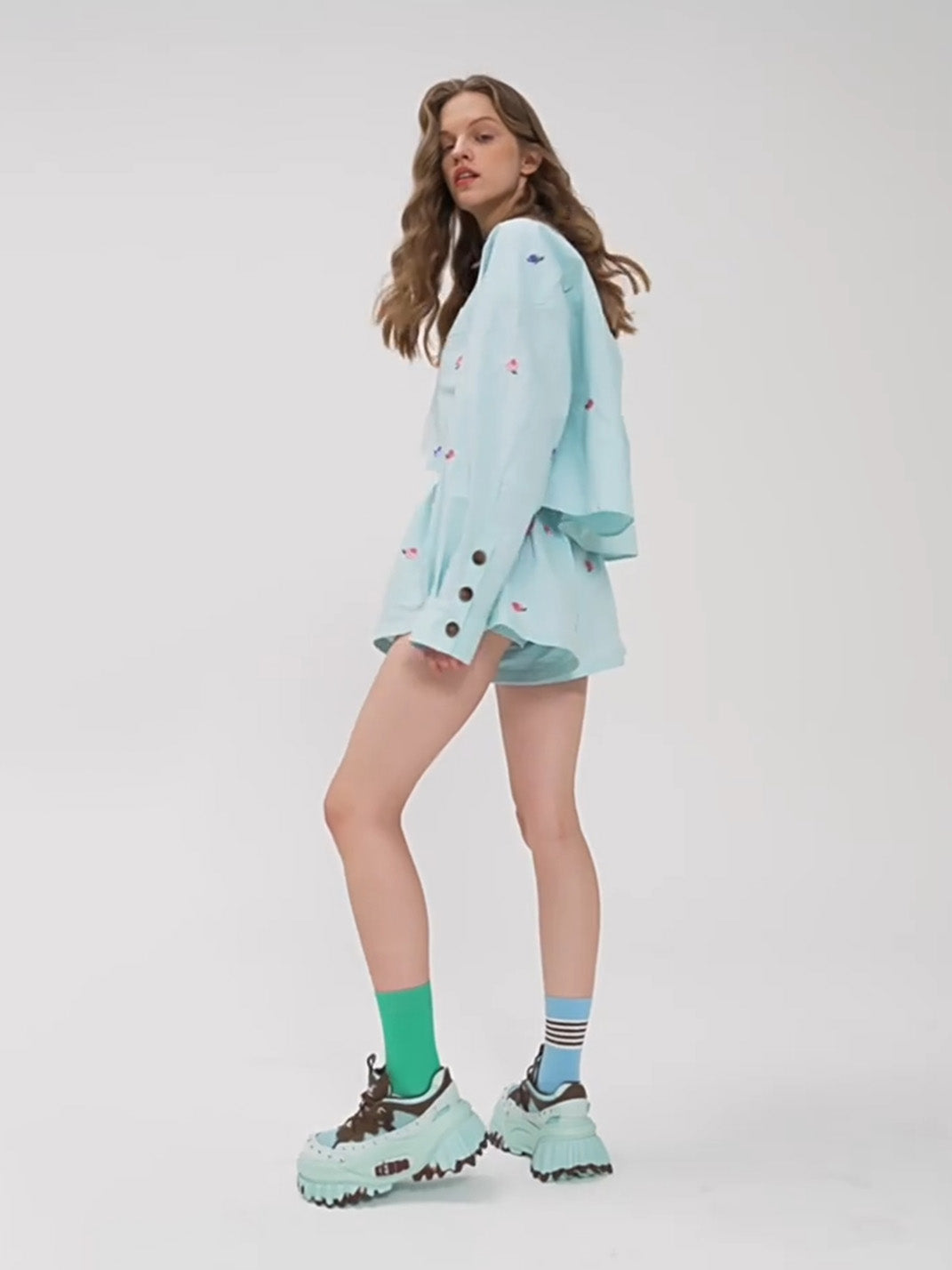Studded Wave-Sole Platform Loafers