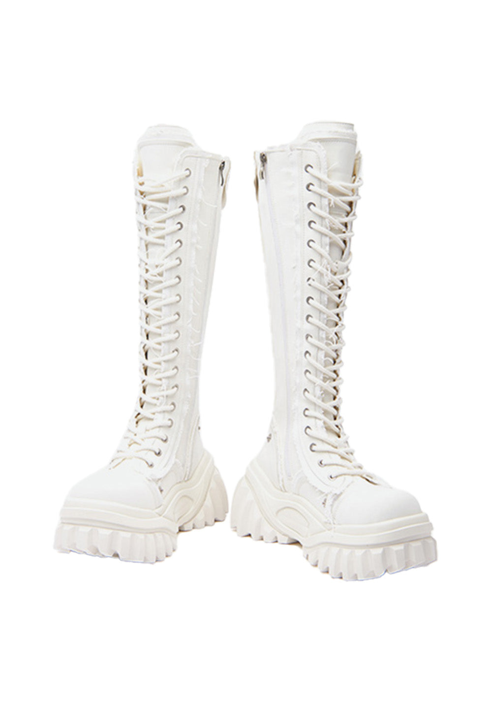 Tall Lace-Up Platform Riding Boots