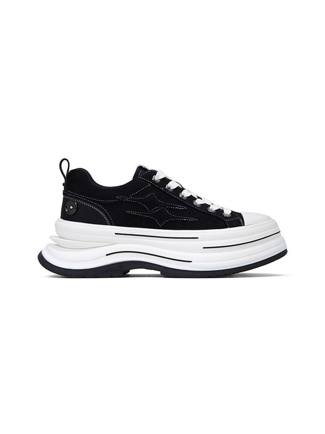 Black 7 cm Layered-Platform Canvas Sneakers