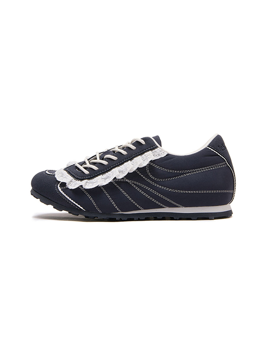Navy Contrast-Stitch Low-Profile Trainers