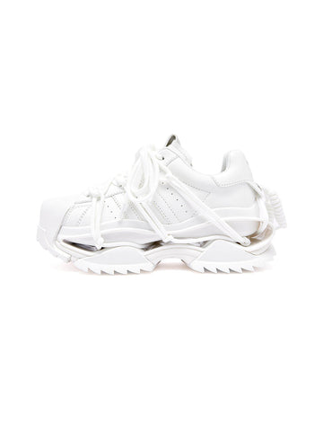 White Strapped Futuristic Runner Sneakers