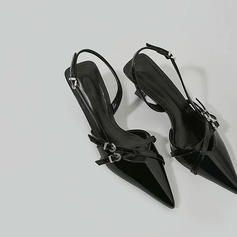 Buckle Slingback Heels